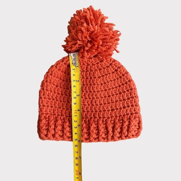3/$15 Toddler Orange Knit Pom Pom Toque (SC) - Picture 3 of 3